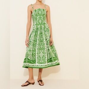 Farm Rio Delicate Tapestry Linen Midi Dress Size L